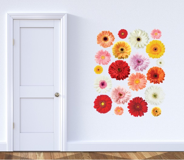 

Виниловая наклейка на стену Home-decors Герберы 70х90см PS58024, Разноцветный
