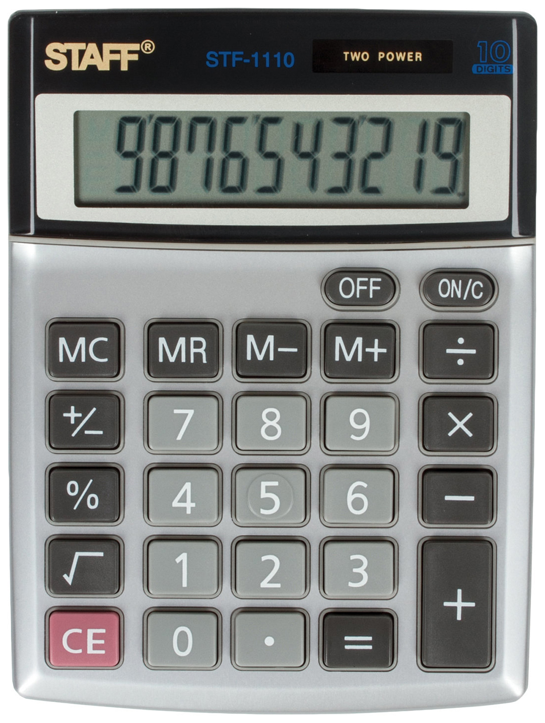 

Калькулятор Staff STF-1110, 10 разрядов, двойное питание, 140х105 мм