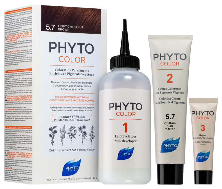 фото Краска для волос phyto phytocolor permanent coloring 5.7 светлый каштан 40 мл