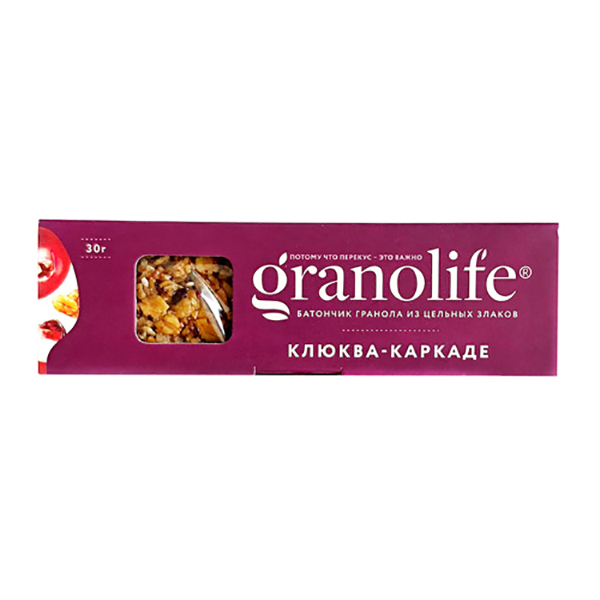 фото Батончик-гранола granolife клюква-каркаде