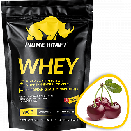 Протеин Prime Kraft Whey, 900 г, дикая вишня