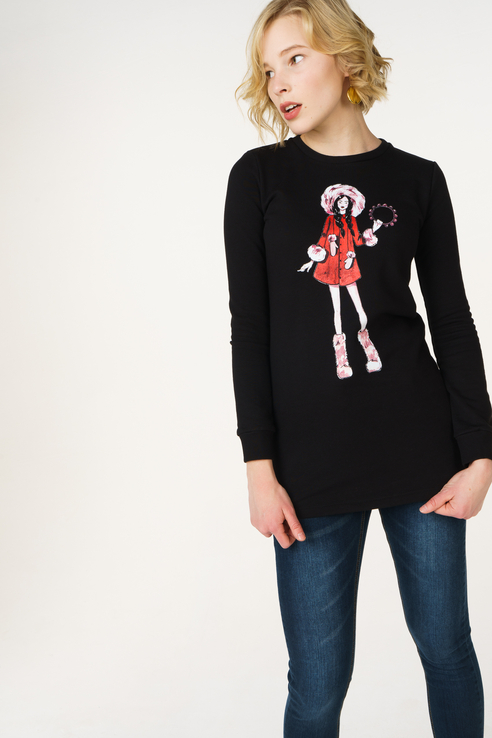 

Свитшот женский Fashion. Love. Story. 17AW0004 черный 40 RU, 17AW0004