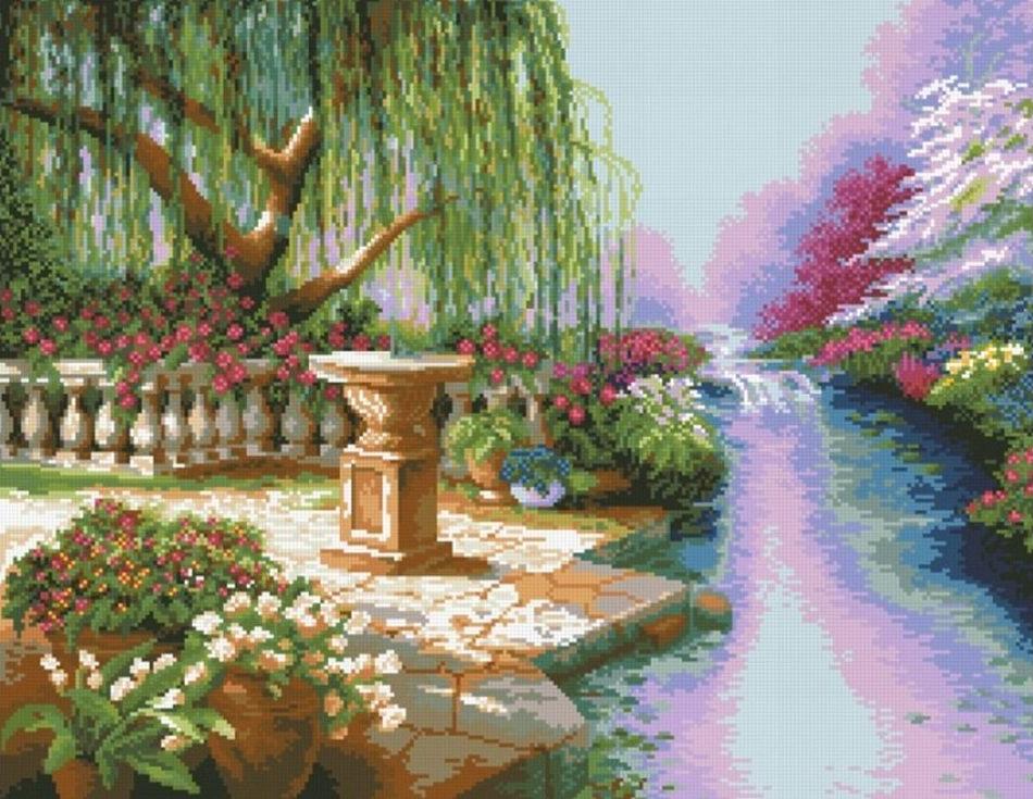 

Алмазная вышивка Паутинка Ивовый сад, 62x48 см, Ивовый сад