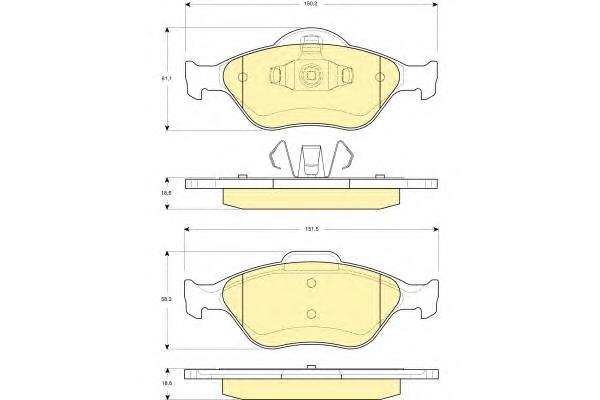 Комплект тормозных колодок Girling 6114192