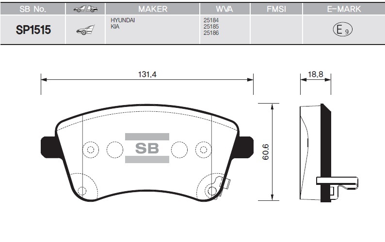 

Комплект тормозных колодок Sangsin brake SP1515