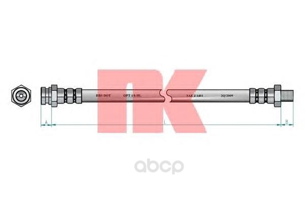 фото Шланг тормозной системы nk 853005 передний