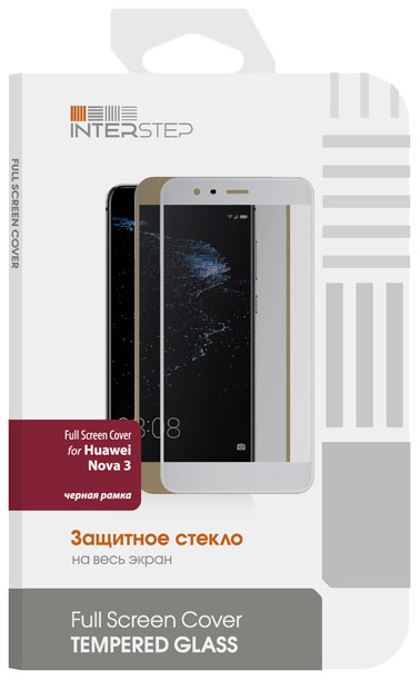 

Защитное стекло InterStep для Huawei Nova 3 Black (IS-TG-HUANOV3FB-UA3B201), 2,5D Full Screen для Huawei Nova 3, Black