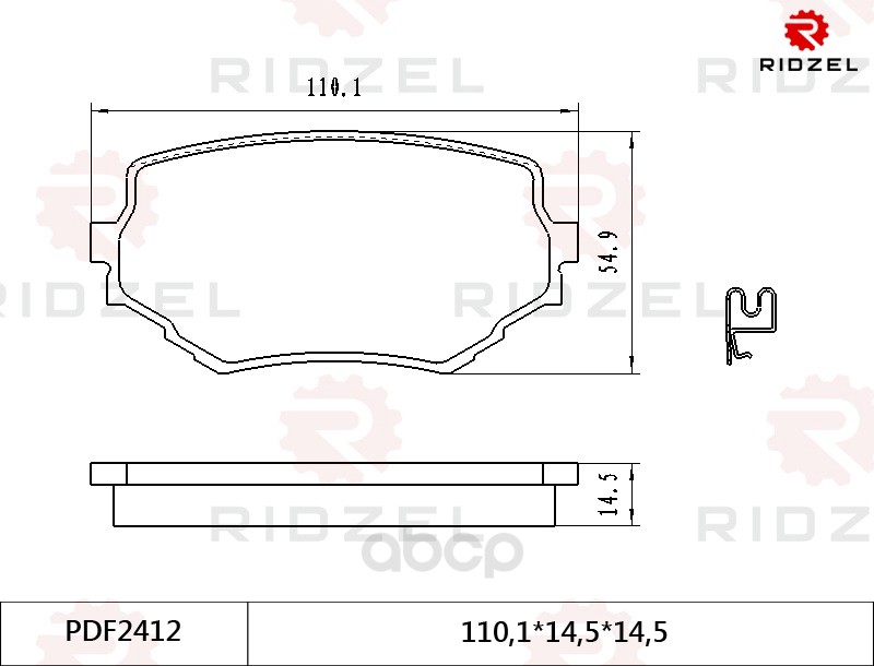 

Комплект тормозных колодок RIDZEL PDF2412