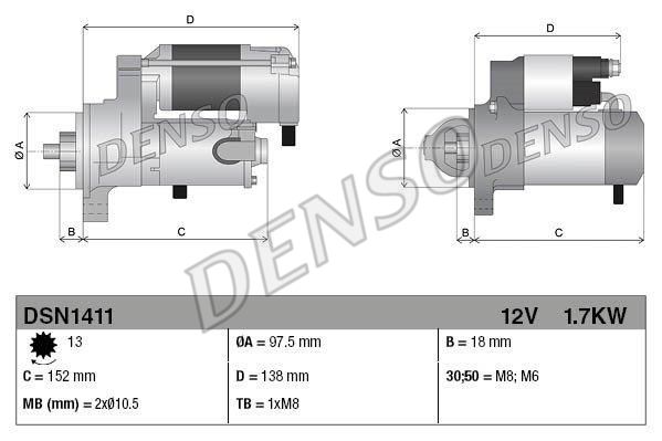 

Стартер DENSO DSN1411