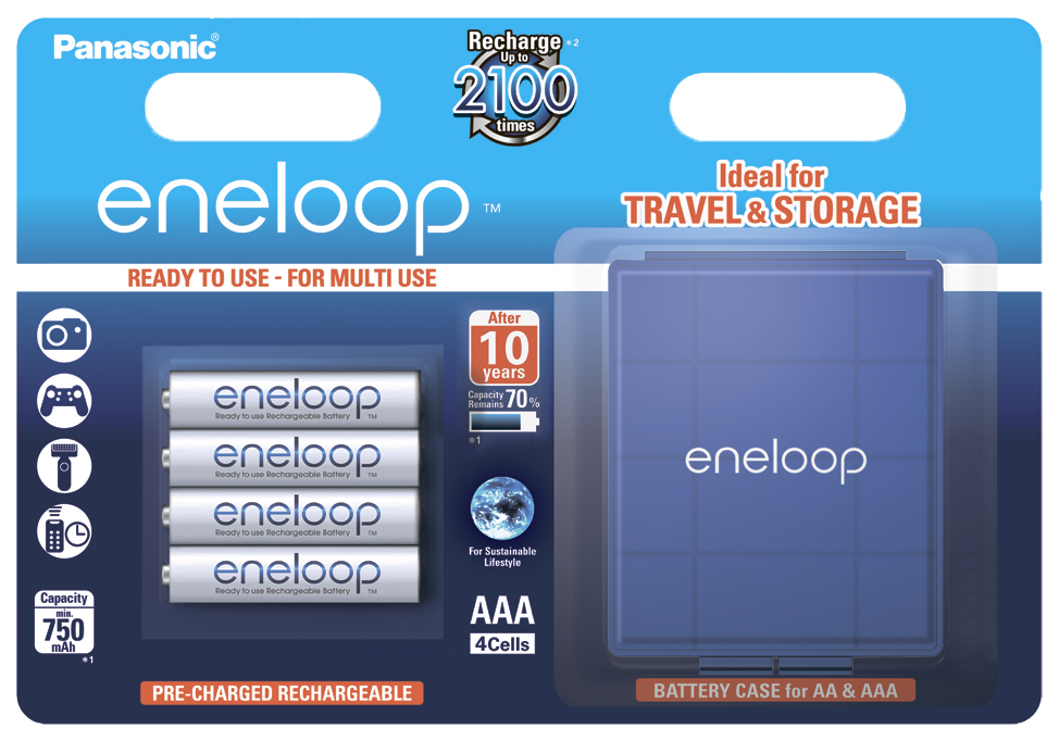 Аккумуляторная батарея Panasonic Eneloop BK-4MCCEC4BE 4 шт