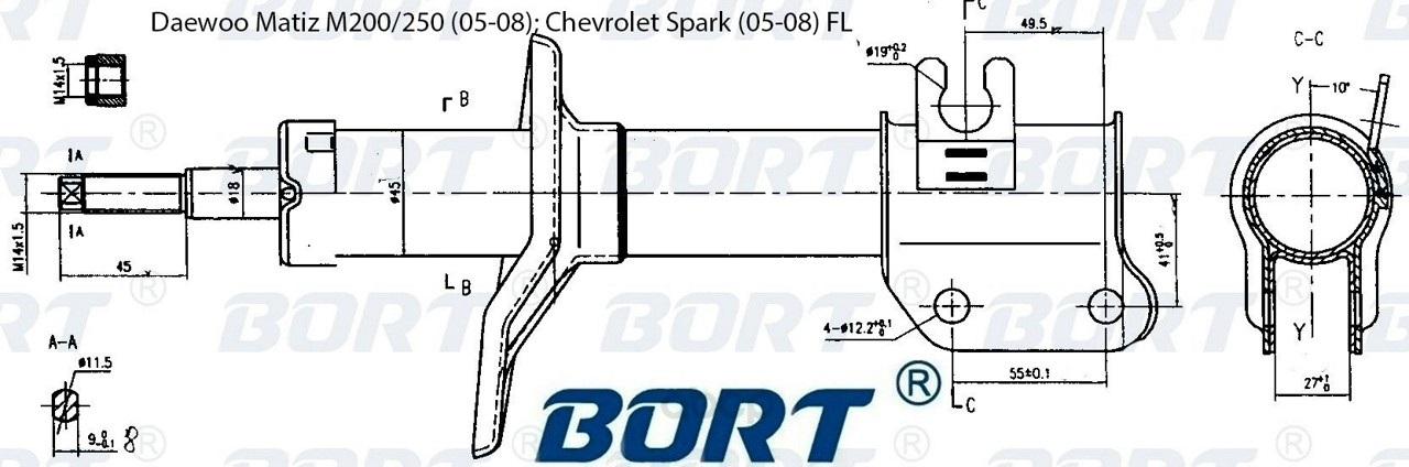 фото Амортизатор подвески bort g21845035l