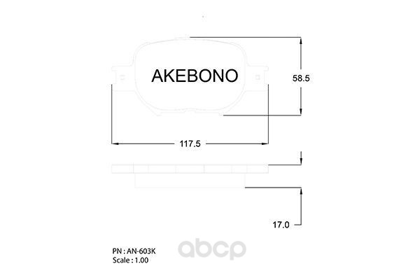 Тормозные колодки дисковые Akebono AN603K