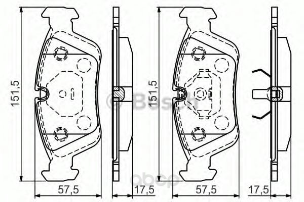 

Колодки дисковые передние BOSCH 0986495060