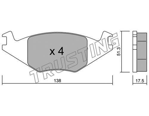 Тормозные колодки TRUSTING дисковые 0490