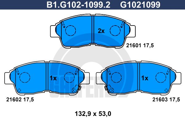 

Тормозные колодки GALFER дисковые B1G10210992