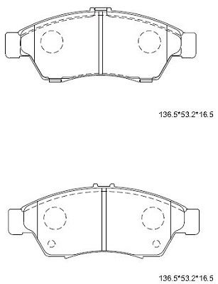 Тормозные колодки дисковые ASIMCO KD3395