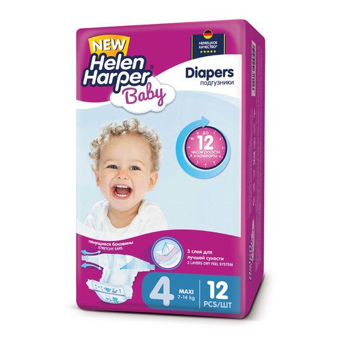 Купить Подгузники Helen Harper Baby Maxi 4 (7-14 кг), 12 шт.,