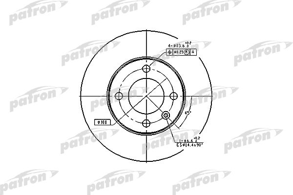 фото Тормозной диск patron pbd1518