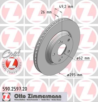 фото Тормозной диск zimmermann 590.2597.20