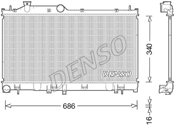 фото Радиатор охлаждения двигателя denso drm36021