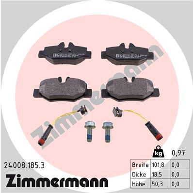 

Тормозные колодки ZIMMERMANN дисковые 24008.185.3