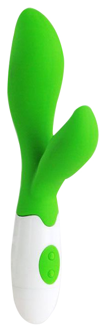 Зеленый вибратор Owen с клиторальным отростком 20 см