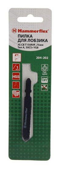 

Пилка для лобзика Hammer Flex 204-202 JG CB (62757), JG CB T150Riff тип А