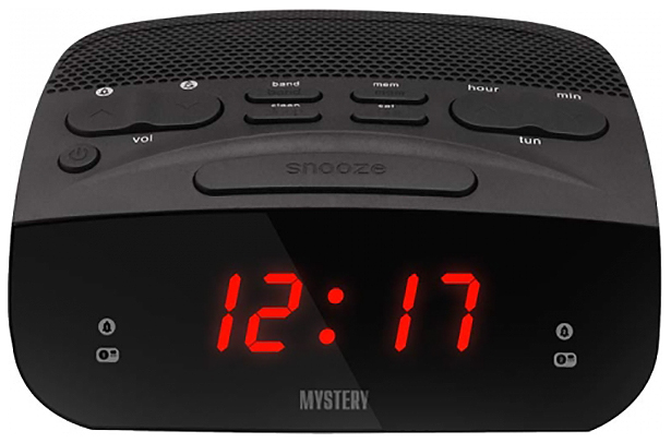 фото Радио-часы mystery mcr-23 черный красная подсветка