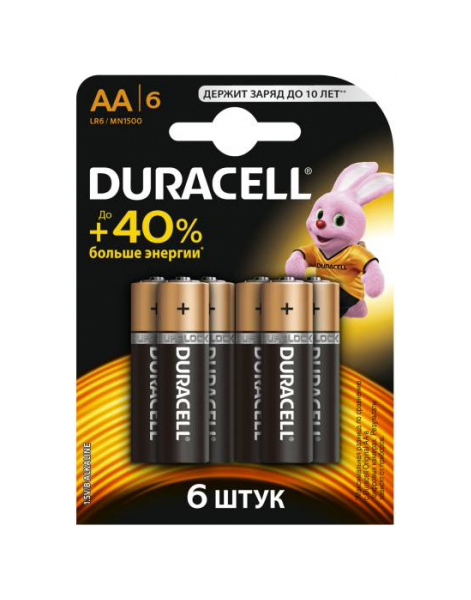 

Батарейка Duracell LR6-6BL 6 шт, LR6-6BL