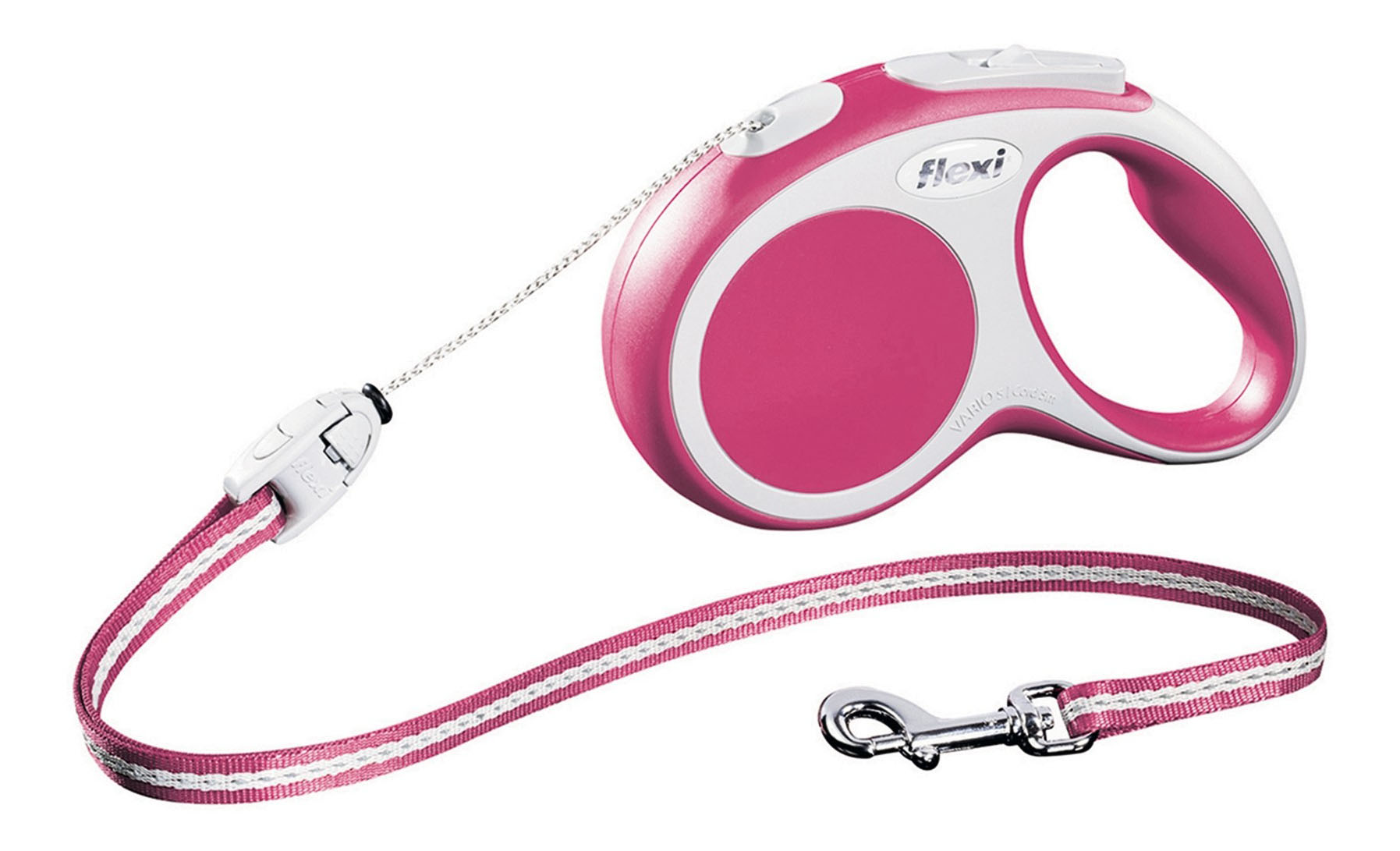 

Поводок-рулетка flexi VARIO М ,до 20 кг, трос 5 м, розовая, Vario