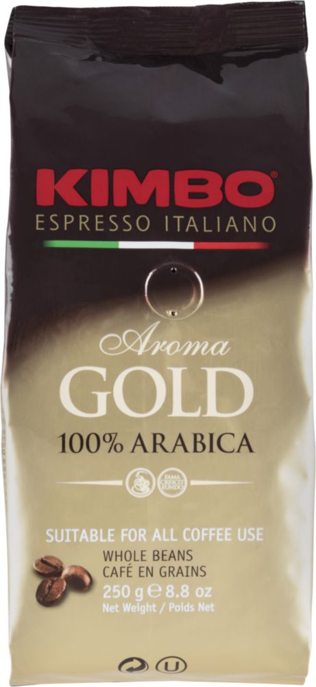 фото Кофе зерновой kimbo aroma gold 100% arabica 250 г