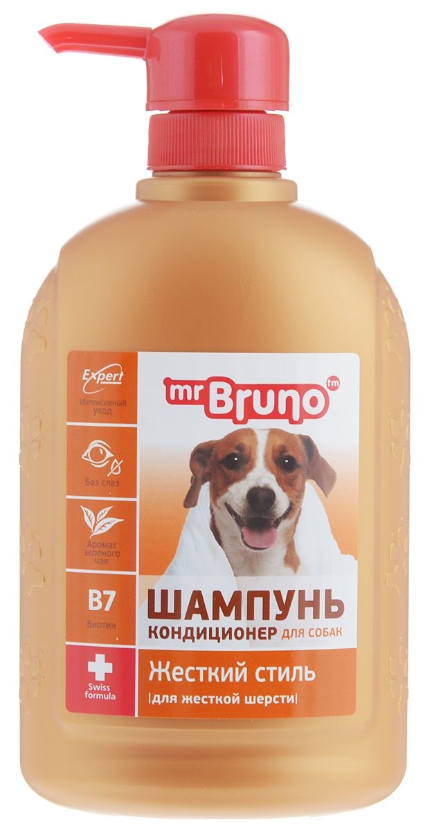 Шампунь-бальзам для собак Mr.Bruno №3 Жесткий стиль, для жесткой шерсти, 350 мл