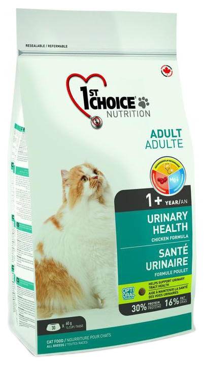 фото Сухой корм для кошек 1st choice urinary, профилактика мкб, курица, 1,8кг