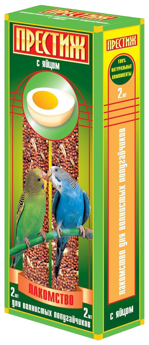 

Лакомство для волнистых попугаев Престиж "Жесткие Палочки", с яйцом, 2 шт