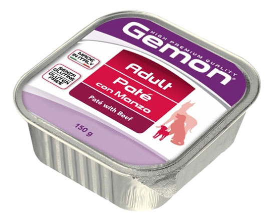 фото Консервы для собак gemon, паштет, говядина, 12шт, 150г