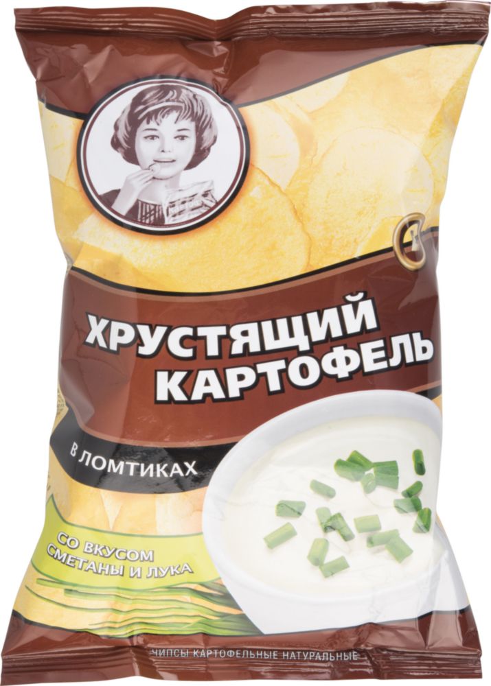 Картофельные чипсы Хрустящий картофель в ломтиках со вкусом сметаны и лука 40 г