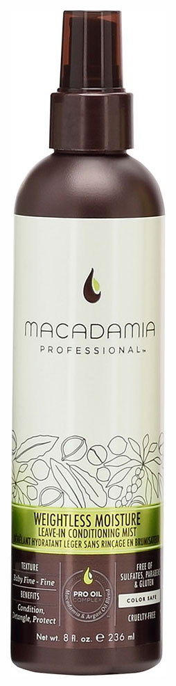 Кондиционер для волос Macadamia Weightless Moisture Conditioning Mist 236 мл легкое масло кондиционер salerm essential conditioning oil 4х13 мл