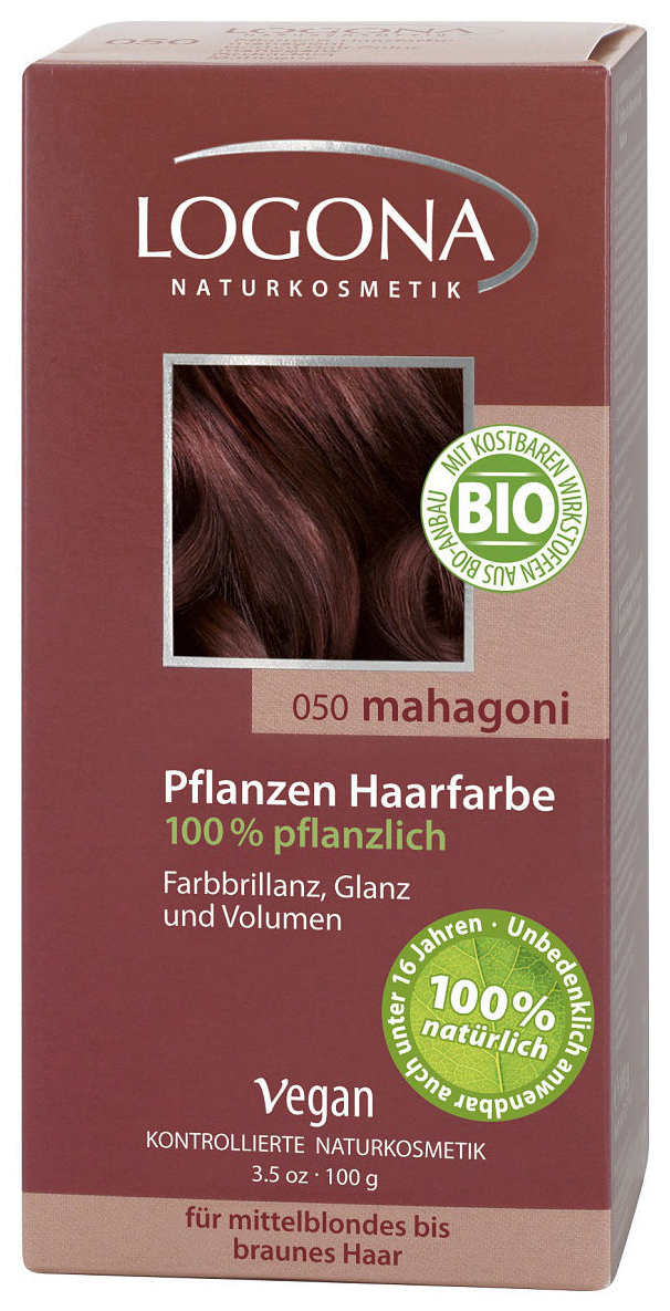 фото Краска для волос logona herbal hair colour powder махагон коричневато-красный 100 г