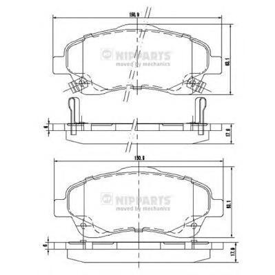 

Тормозные колодки дисковые Nipparts J3602112