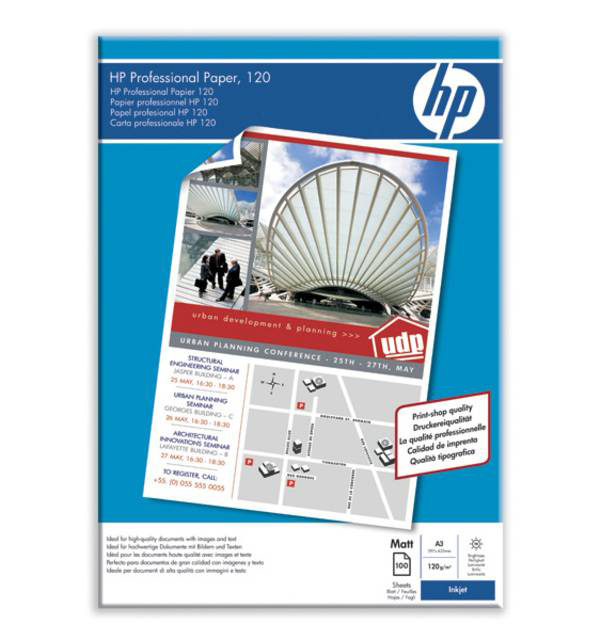 фото Фотобумага hp q6594a inkjet professional, а3, 120 г/м2, 100 листов