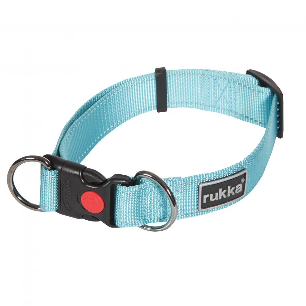 фото Ошейник для собак rukka bliss collar, голубой, 30мм (45-70см)