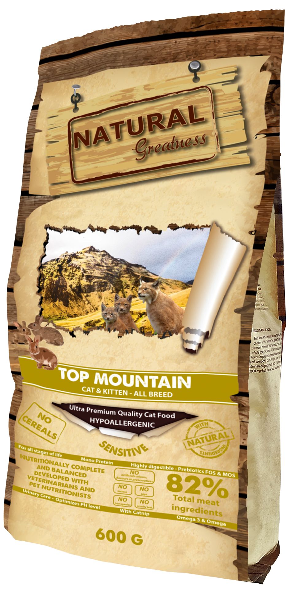 фото Сухой корм для кошек natural greatness top mountain, кролик, 600 г