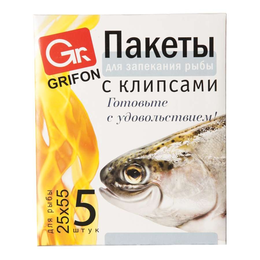 ПАКЕТ д/запекания рыбы Grifon 25*55см 5шт 100025498141 прозрачный