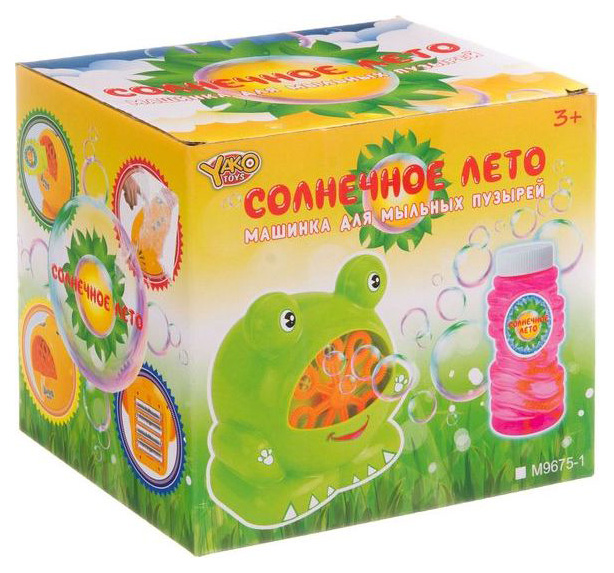 

Набор с машиной для мыльных пузырей Yako Toys Солнечное Лето Лягушка 120 мл