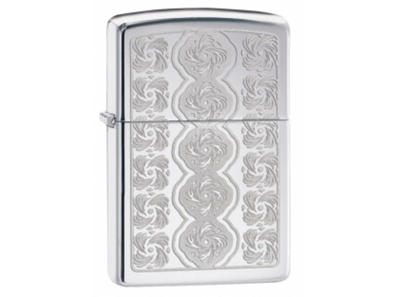 фото Бензиновая зажигалка zippo swirled circles 28657 high polish chrome