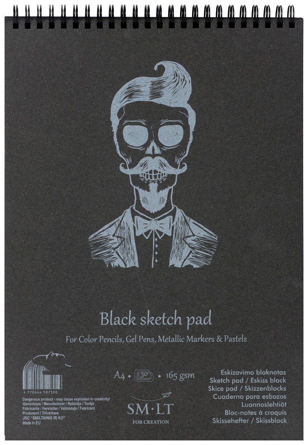 

Альбом на спирали для рисования Smiltainis Authentic Black, А4, 30 л