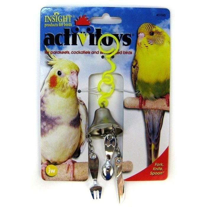фото Подвеска для попугаев jw fork, knife, spoon toy, в ассортименте, 5.25х5.25х21 см