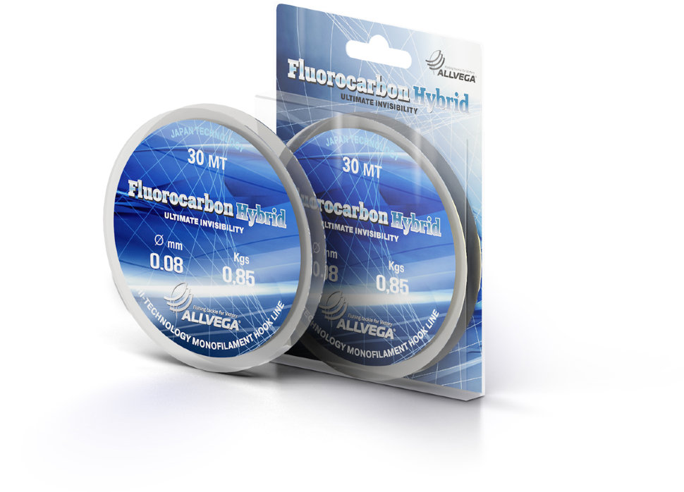 Леска флюрокарбоновая Allvega Fluorocarbon Hybrid 0,08 мм, 30 м, 0,85 кг, clear