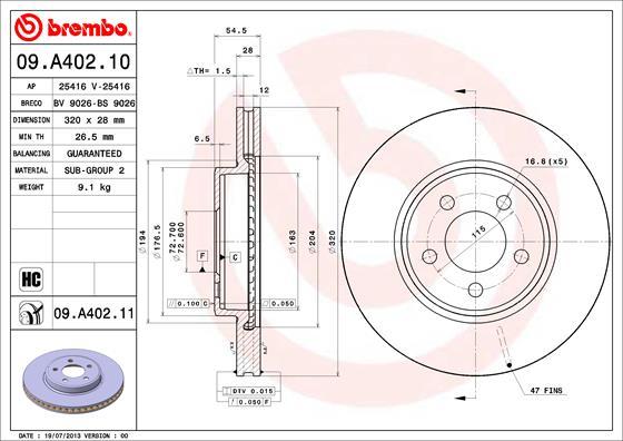 фото Тормозной диск brembo 09a40211