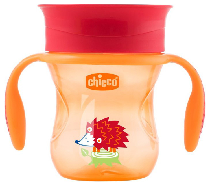 Чашка-поильник Chicco Perfect Cup носик 360 266 мл Красный с ёжиком